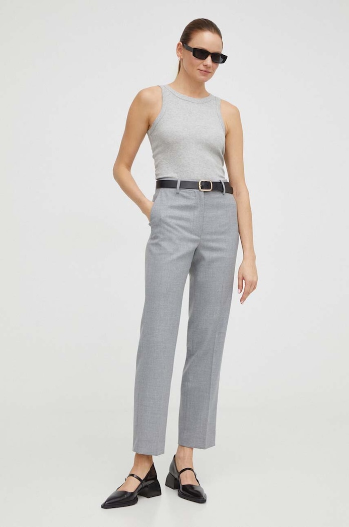 Kalhoty By Malene Birger Q72379001 šedá SS24