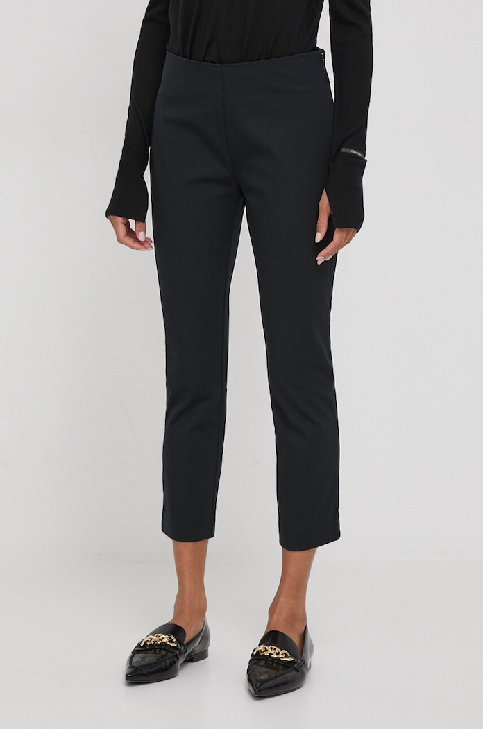 Hlače Lauren Ralph Lauren s elastinom crna 200687713