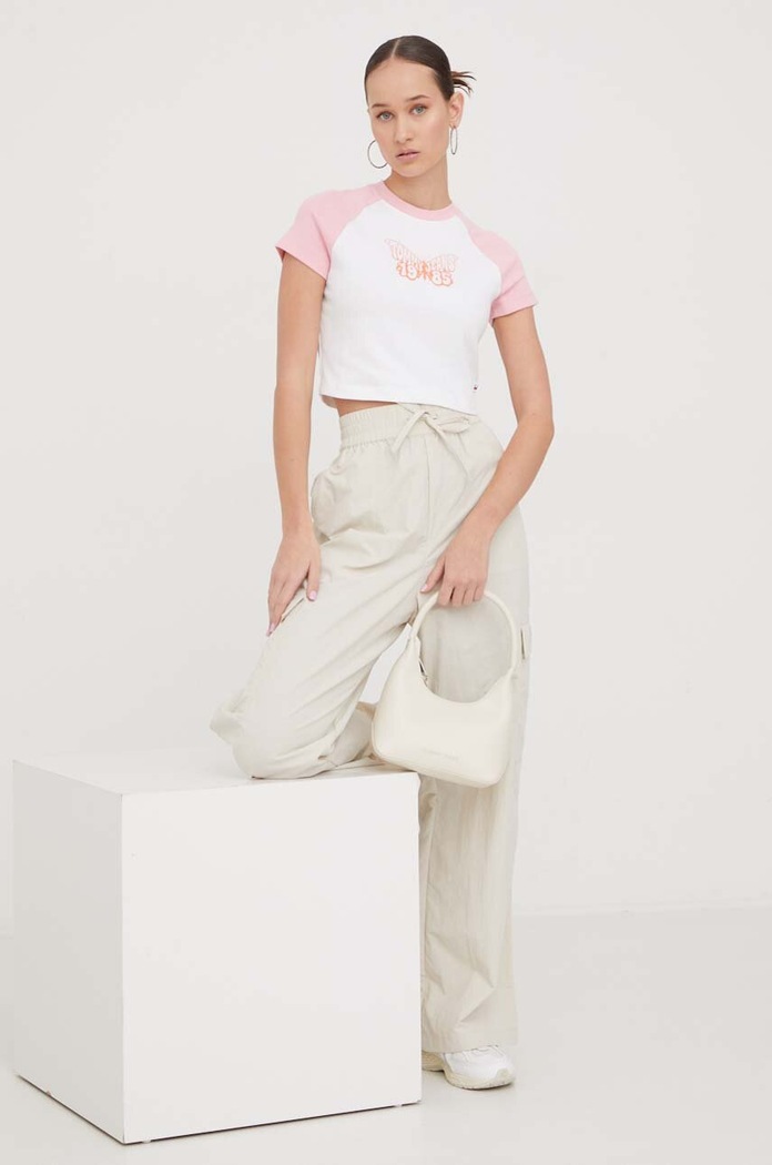 Tommy Jeans nadrág DW0DW17317 bézs SS24