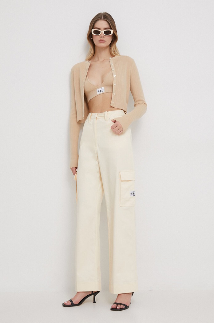 Kalhoty Calvin Klein Jeans J20J222607 béžová SS24