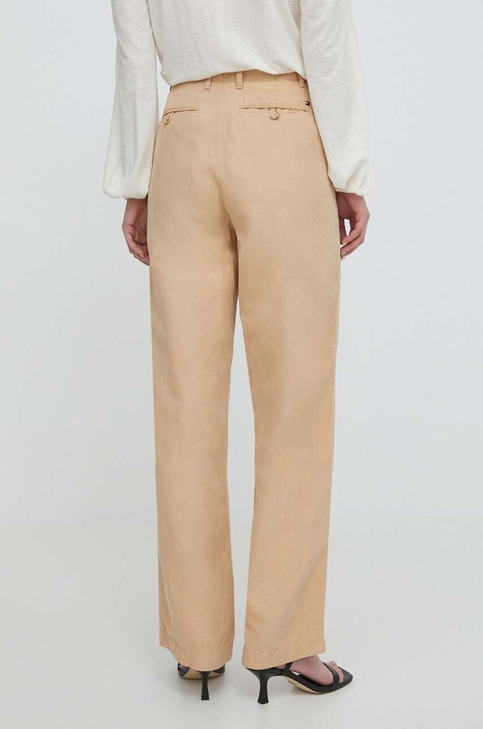Îmbrăcăminte Tommy Hilfiger pantaloni din amestec de in WW0WW41355 bej