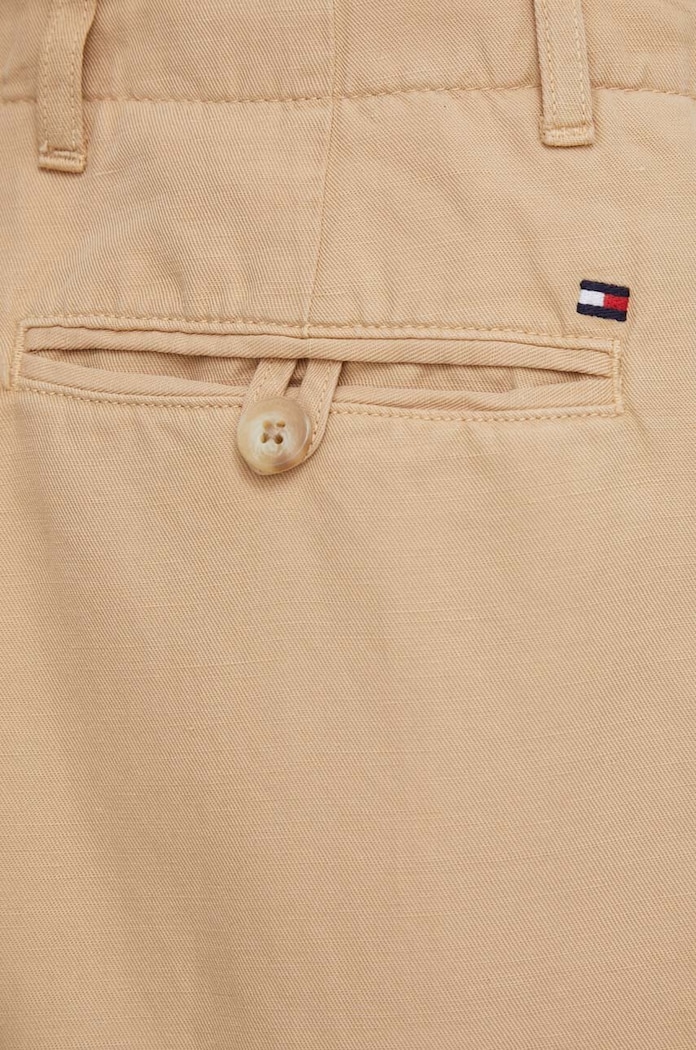 Tommy Hilfiger pantaloni din amestec de in bej WW0WW41355