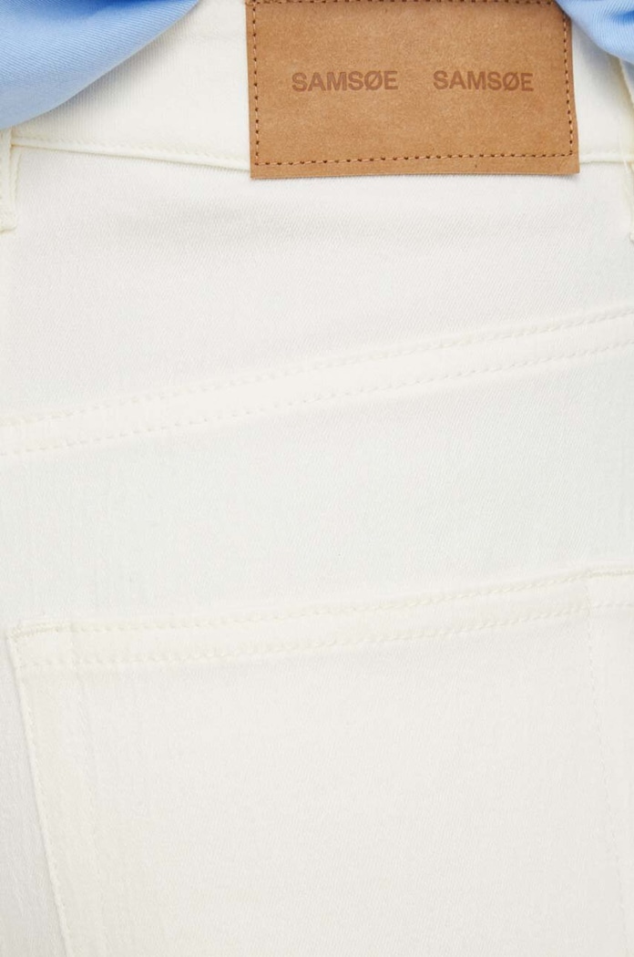 Samsoe Samsoe pantaloni din amestec de in SASHELLY bej F24100025
