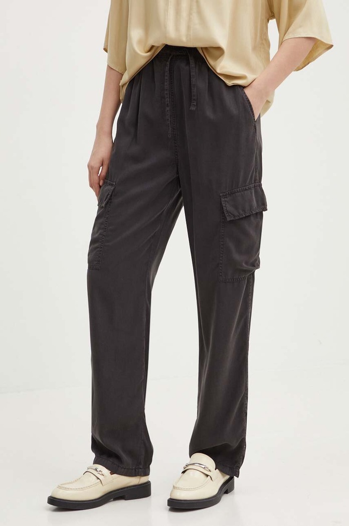 Kalhoty Pepe Jeans EVA high šedá PL211738