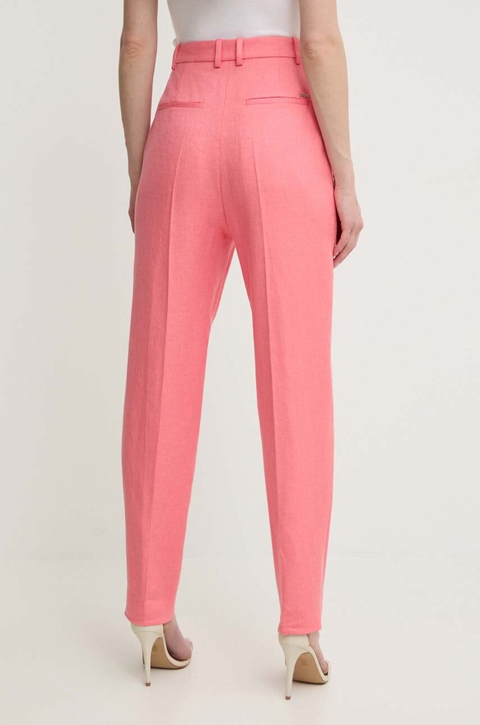Îmbrăcăminte BOSS pantaloni din in 50512869 roz