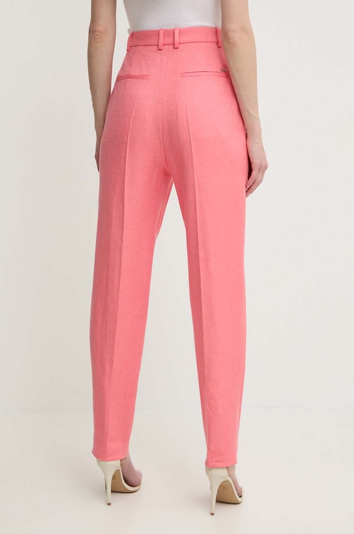 Îmbrăcăminte BOSS pantaloni din in 50512869 roz
