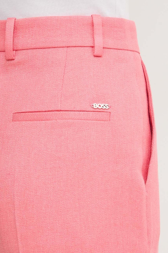 BOSS pantaloni din in roz 50512869