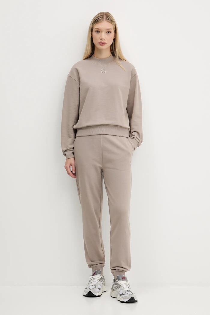 HUGO pantaloni tuta di cotone Nelfinia 50522417 beige AA00