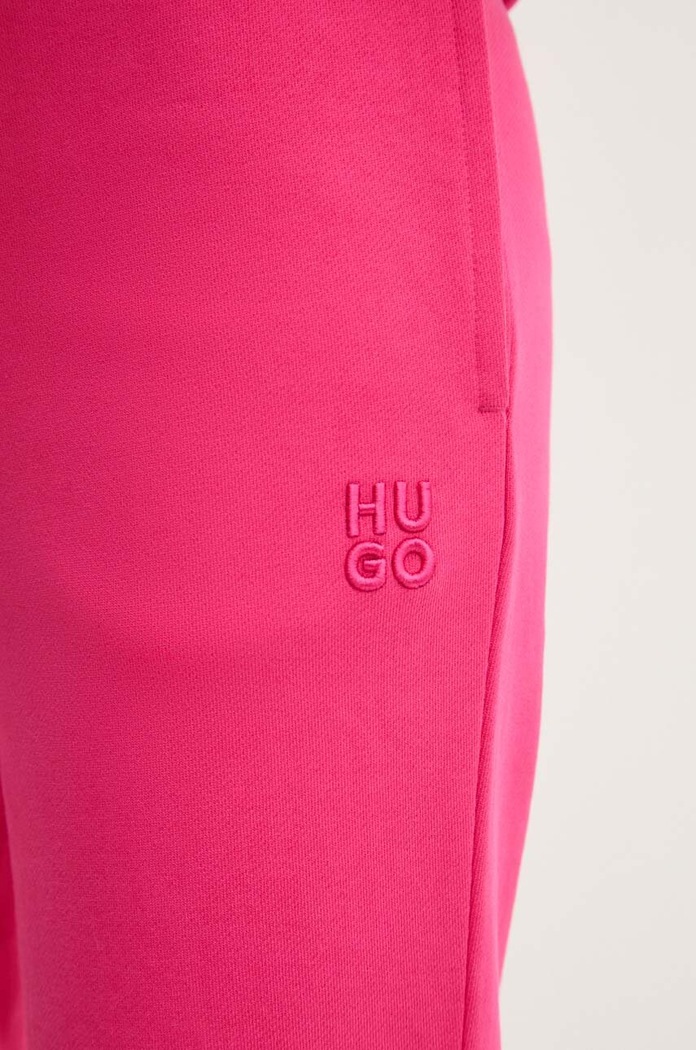 Βαμβακερό παντελόνι HUGO San Jared-C ροζ 50522417