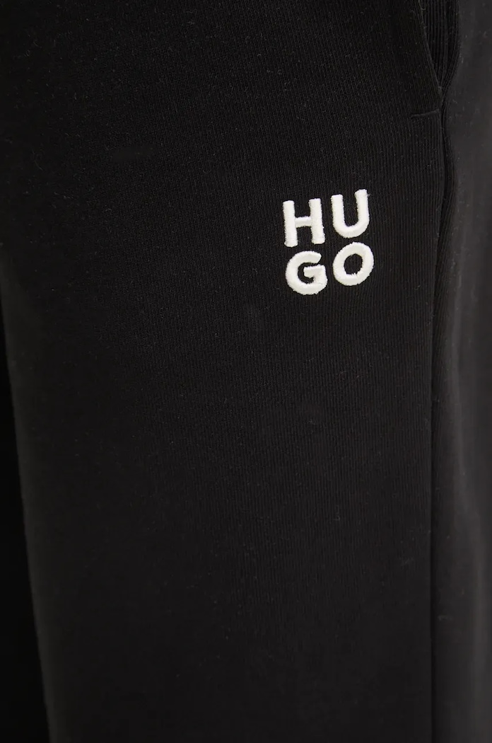 HUGO spodnie dresowe bawełniane Nelfinia czarny 50522417