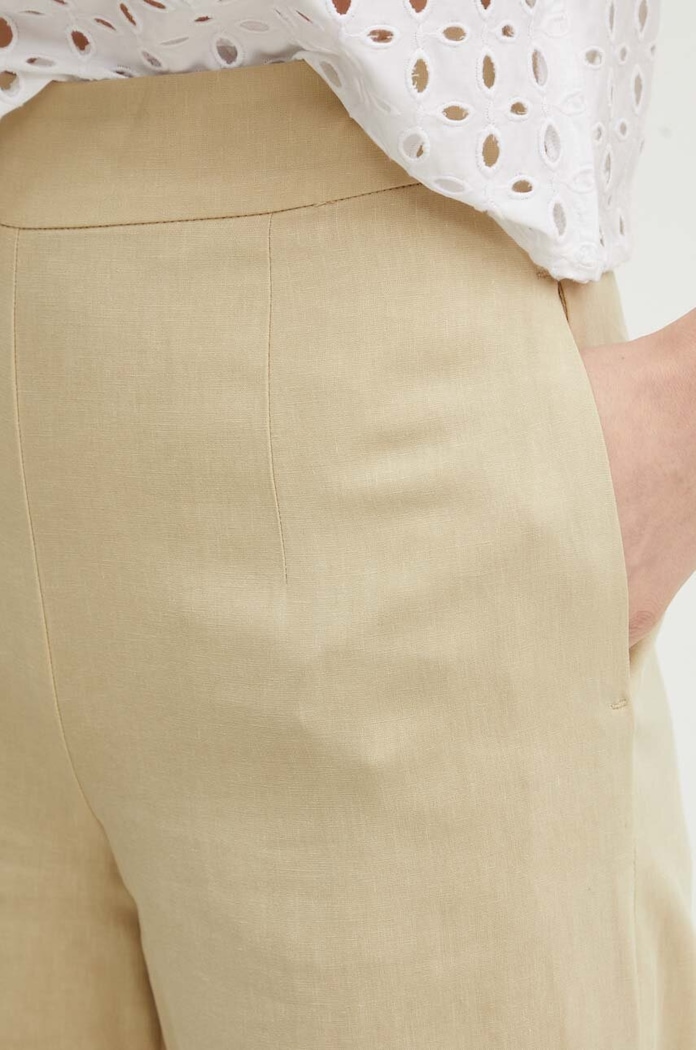 United Colors of Benetton pantaloni din amestec de in bej 4ENBDF06Q