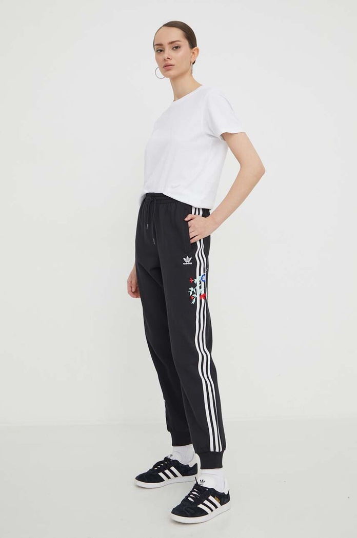 adidas Originals pantaloni de trening din bumbac bumbac negru IU2514