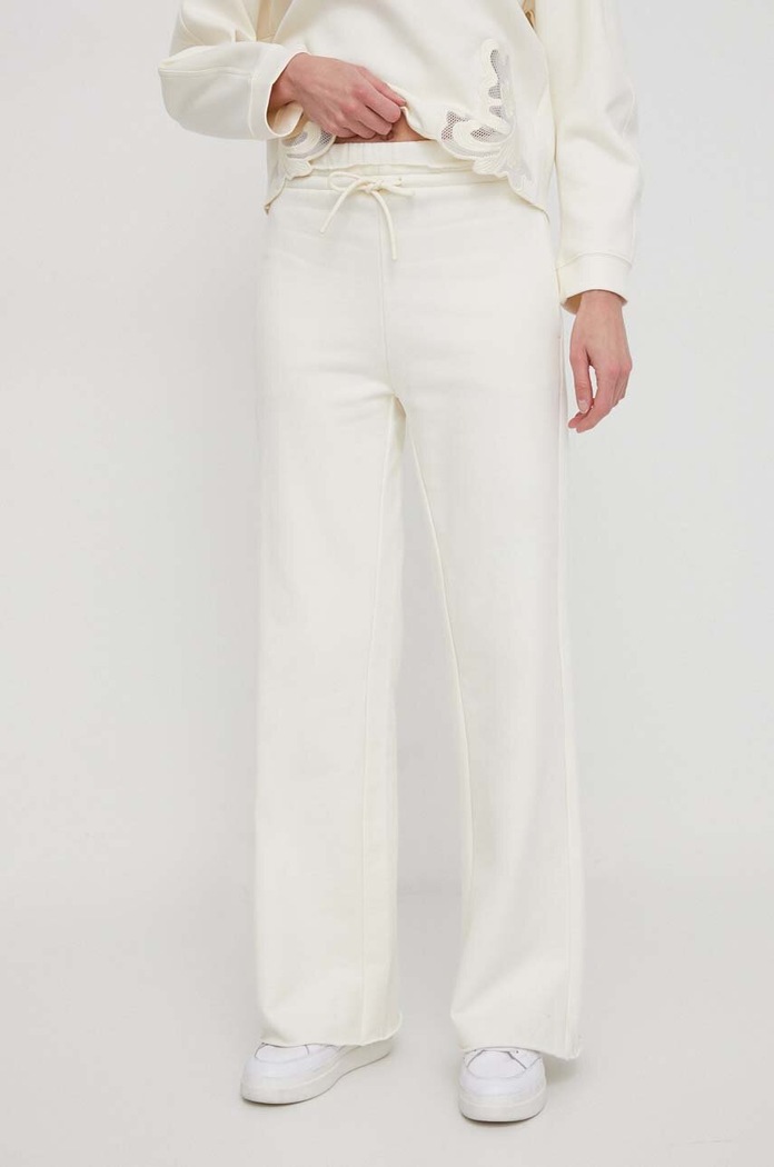 Sisley Pantaloni de trening din bumbac 4FPPLF04K bej SS24