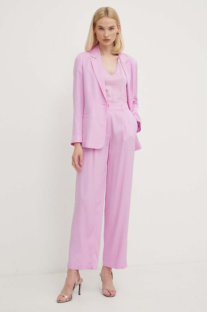 Sisley spodnie 49NMLF057 różowy SS24