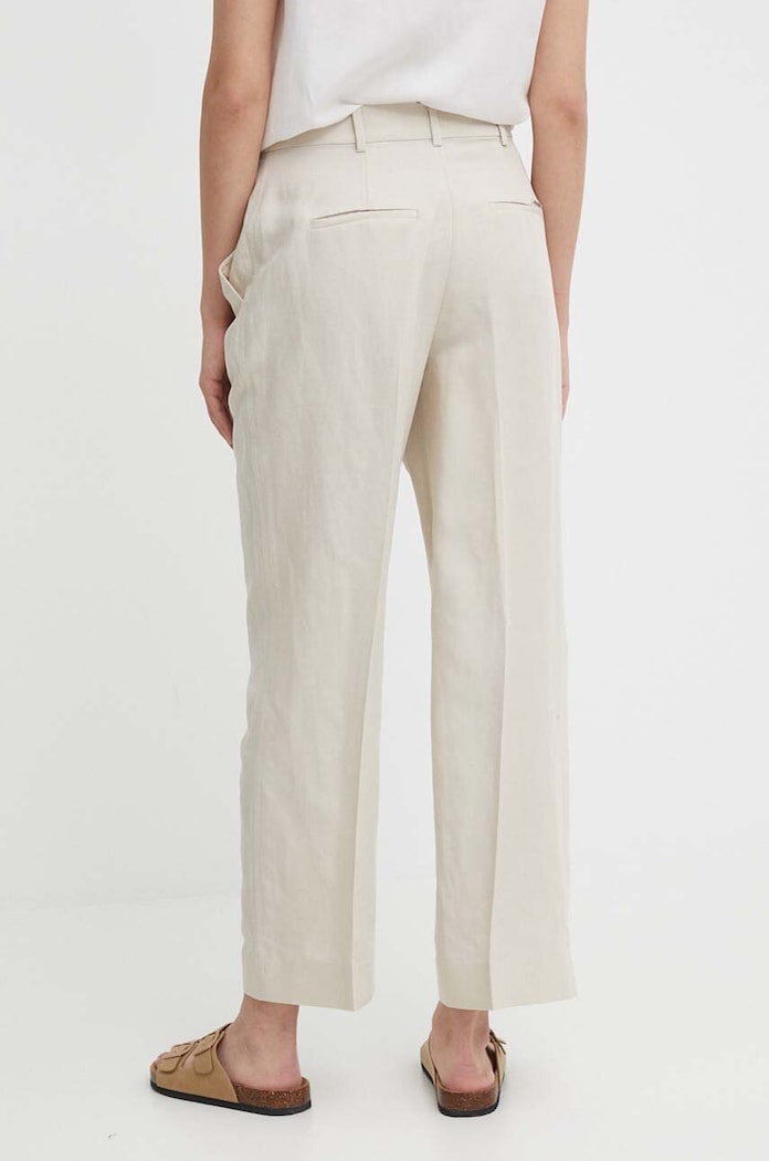 Odzież Calvin Klein spodnie z domieszką lnu K20K206695 beżowy