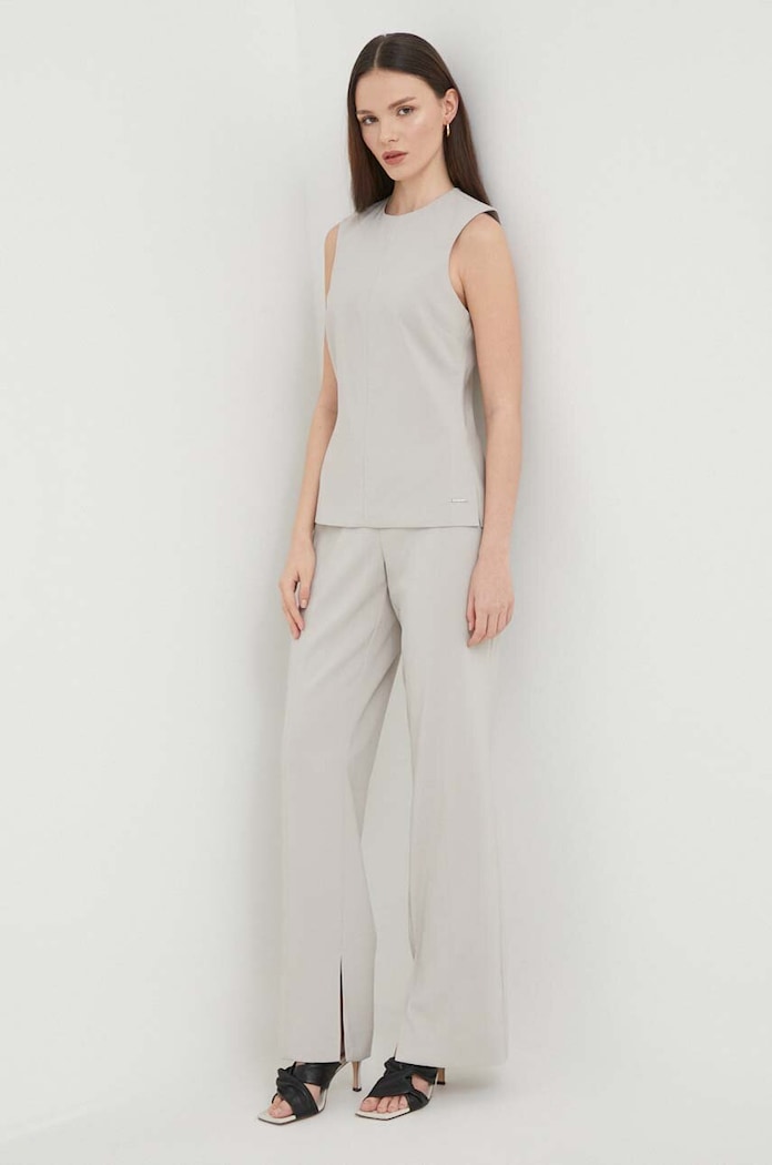 Calvin Klein pantaloni K20K207258 gri SS24
