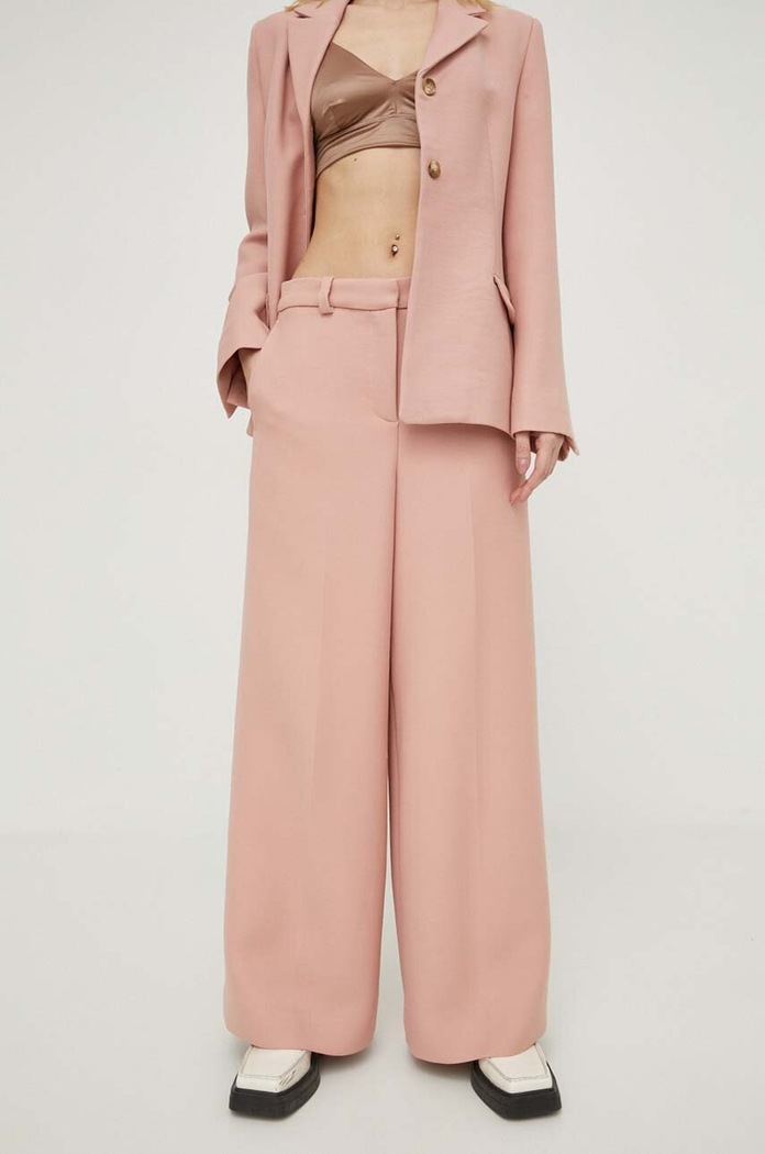 Lovechild pantaloni de lână drept roz 24.2.524.2017