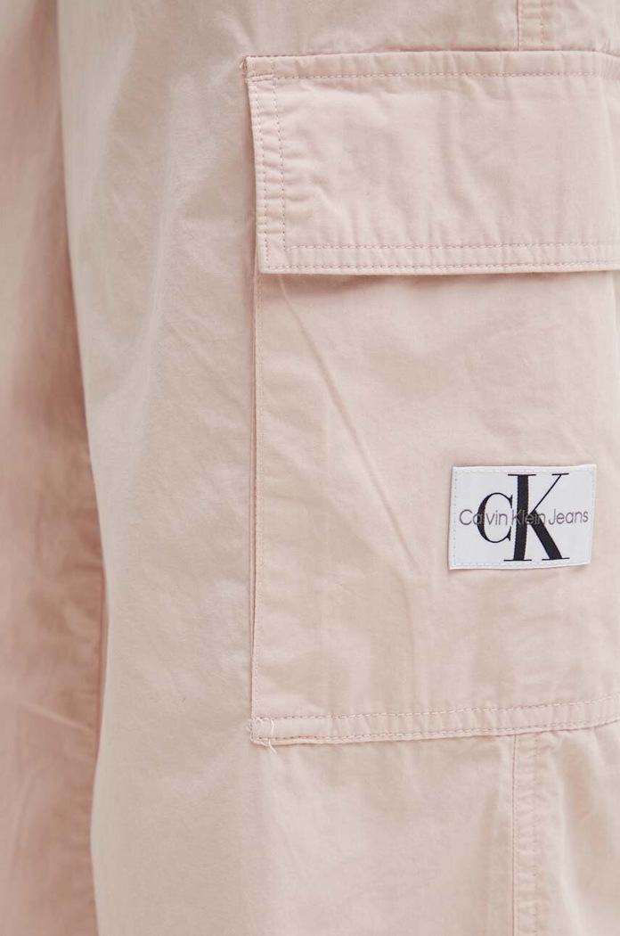 Calvin Klein Jeans pantaloni de bumbac roz J20J223116