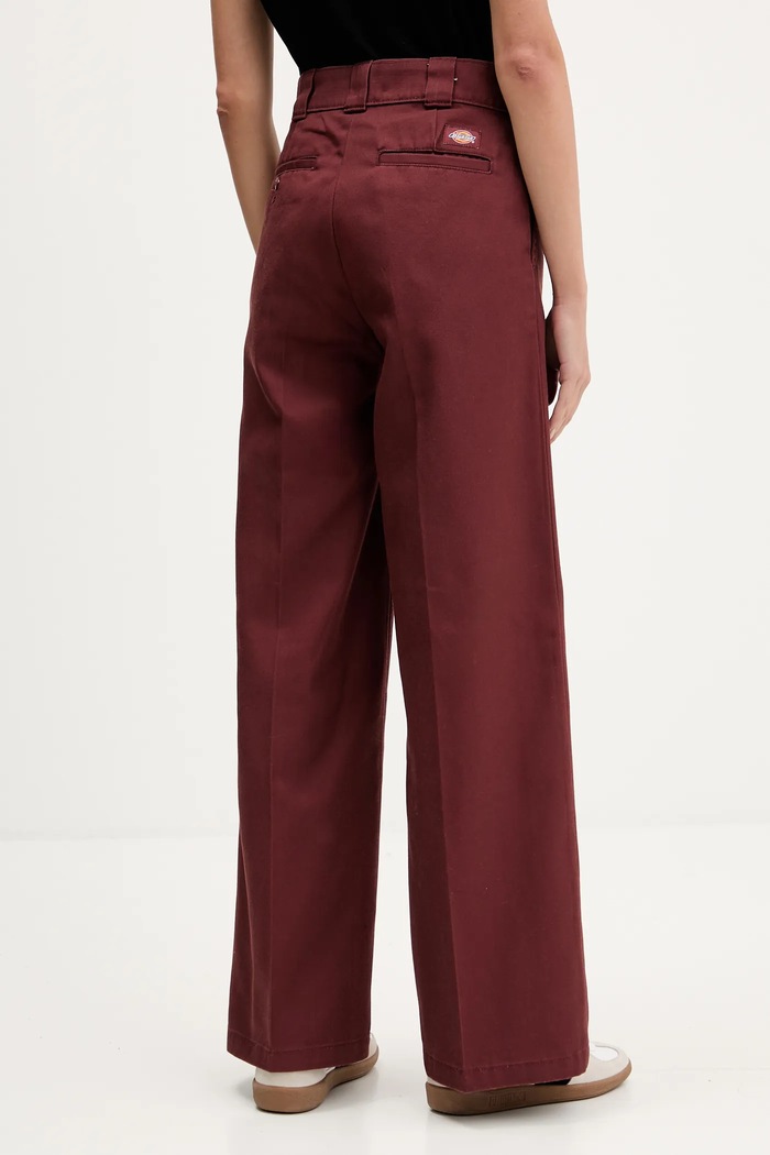 Îmbrăcăminte Dickies pantaloni WIDE LEG WORK PANT W DK0A4YSE burgundia