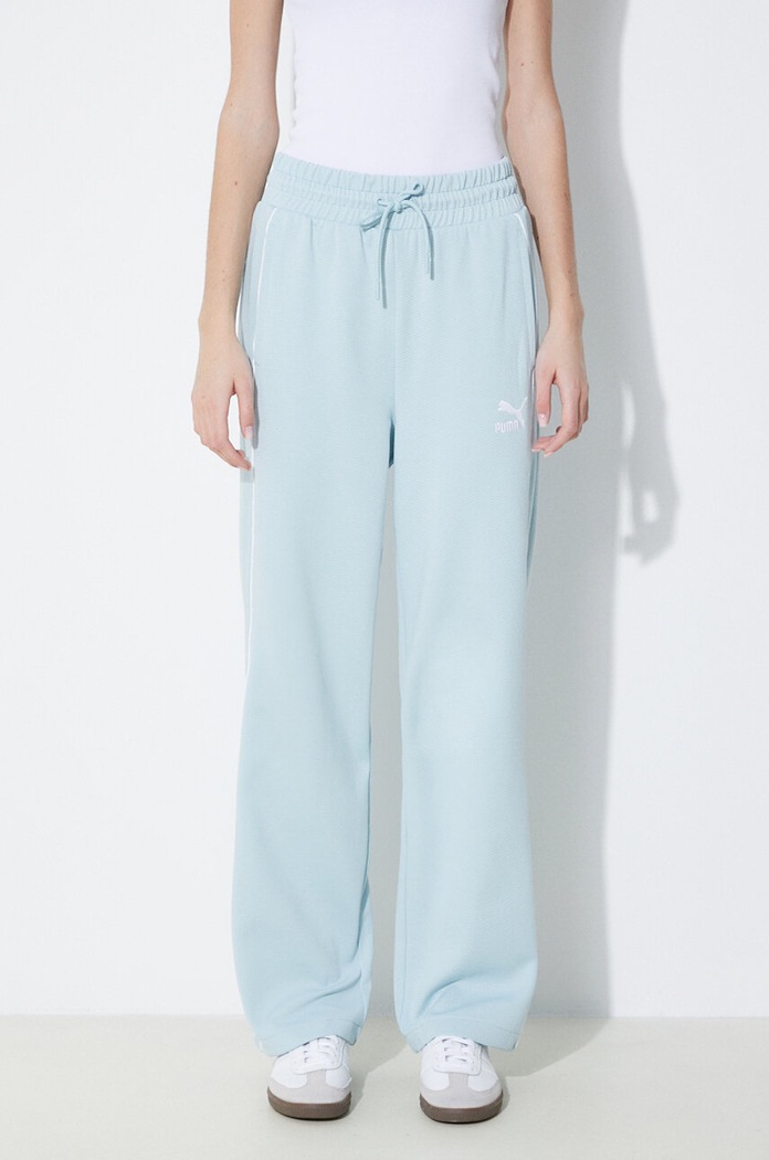 Спортивні штани Puma T7 High Waist Pant трикотаж блакитний 624212