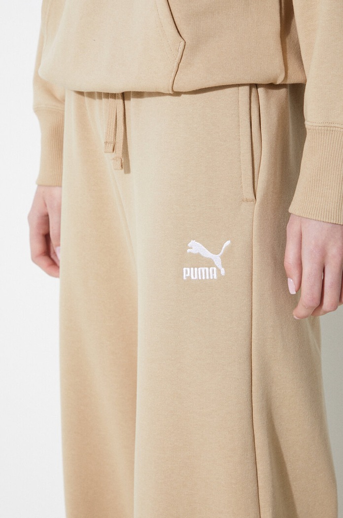 Βαμβακερό παντελόνι Puma BETTER CLASSIC 624235 μπεζ