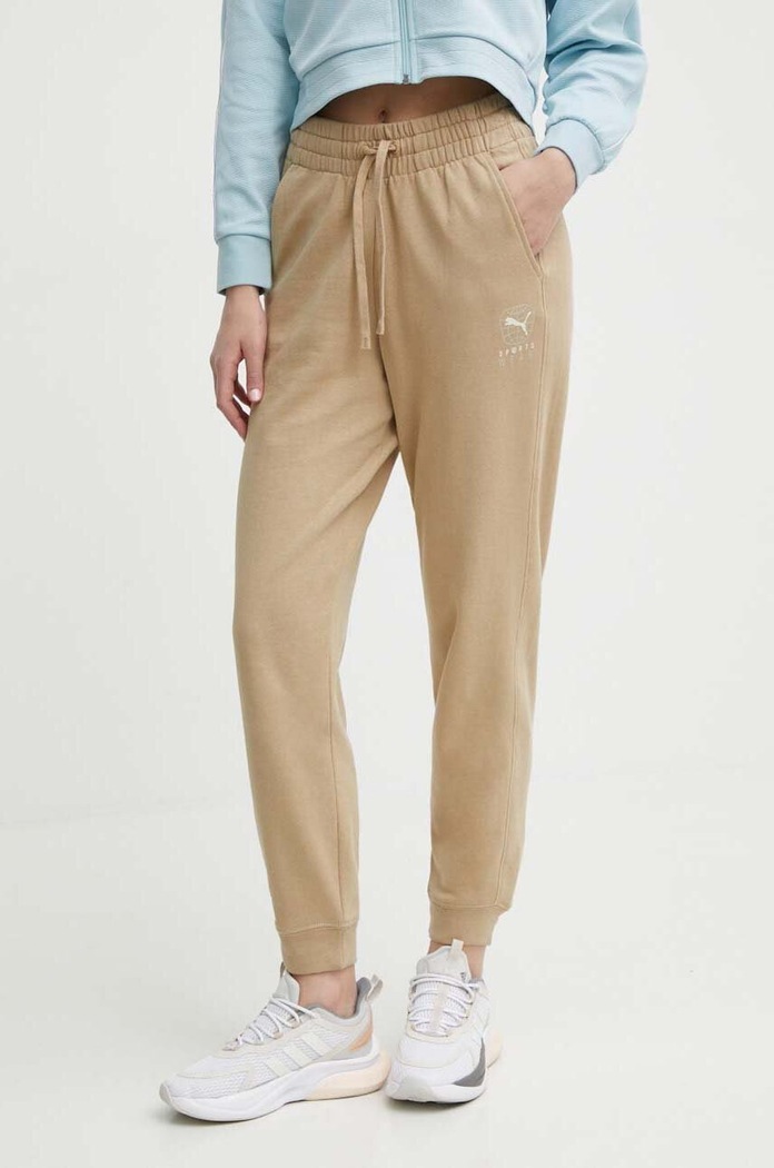 Tepláky Puma BETTER SPORTSWEAR pletenina béžová 679010