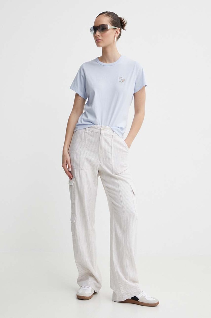 Hollister Co. spodnie lniane KI356.4014.108 biały SS24