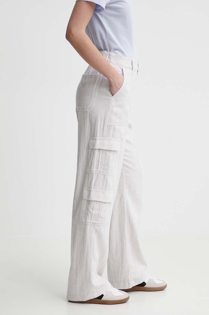 Hollister Co. spodnie lniane biały KI356.4014.108