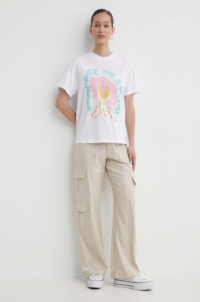 Plátěné kalhoty Hollister Co. KI356.4121.110 béžová SS24