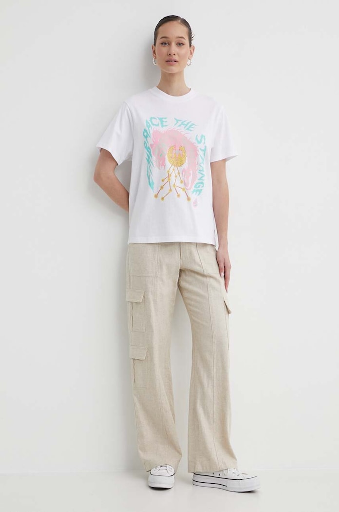 Plátěné kalhoty Hollister Co. KI356.4121.110 béžová SS24