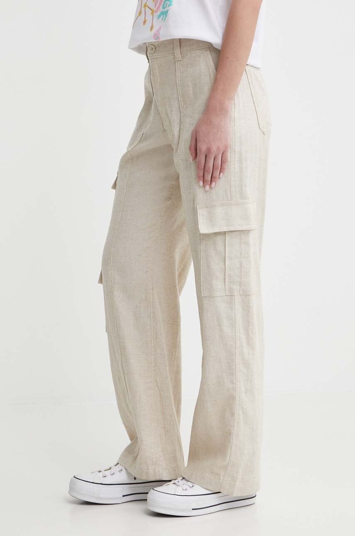 Plátěné kalhoty Hollister Co. béžová KI356.4121.110