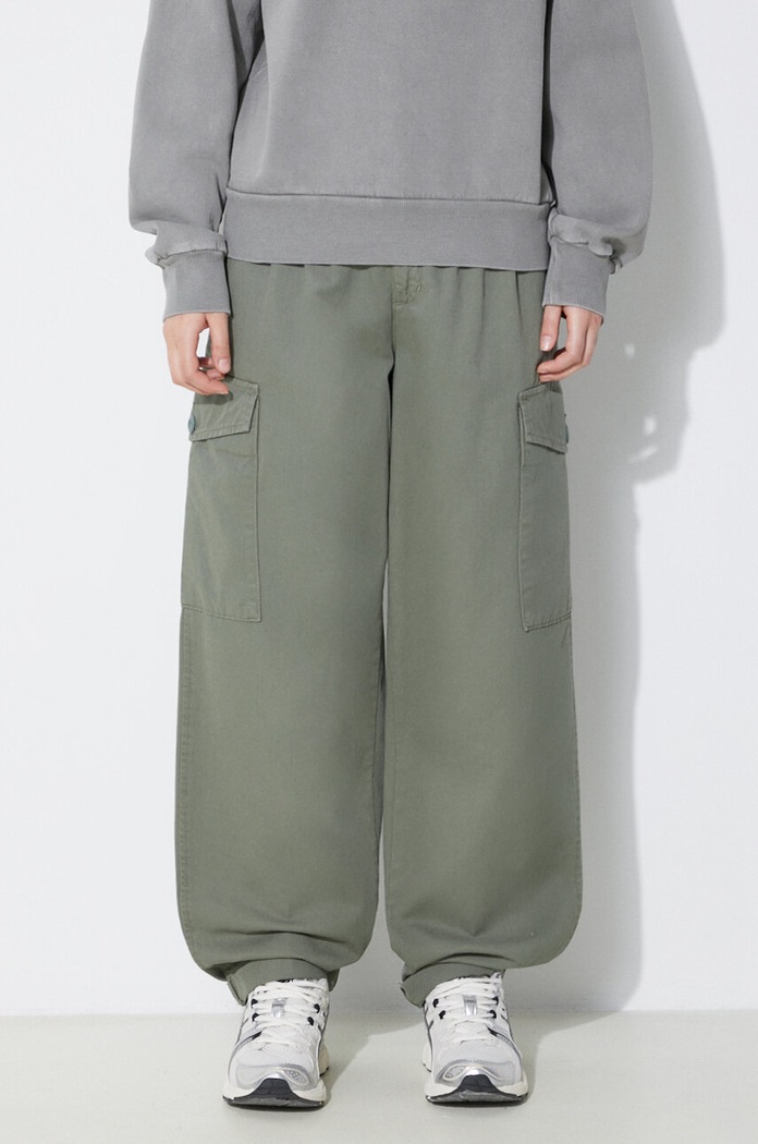 Bavlněné kalhoty Carhartt WIP Collins Pant bavlna zelená I029789.1YFGD
