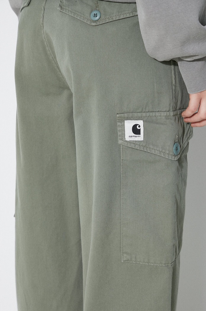 Bavlněné kalhoty Carhartt WIP Collins Pant I029789.1YFGD zelená
