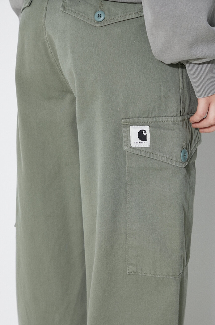Bavlněné kalhoty Carhartt WIP Collins Pant I029789.1YFGD zelená