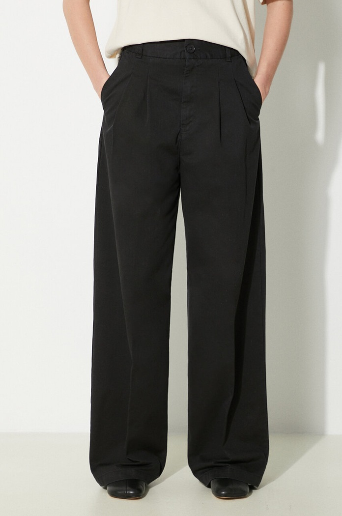 Хлопковые брюки Carhartt WIP Leola Pant гладкий чёрный I033147.8906
