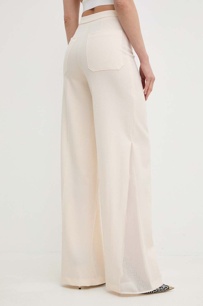 Oblečení Vlněné kalhoty Elisabetta Franchi PA03742E2 béžová