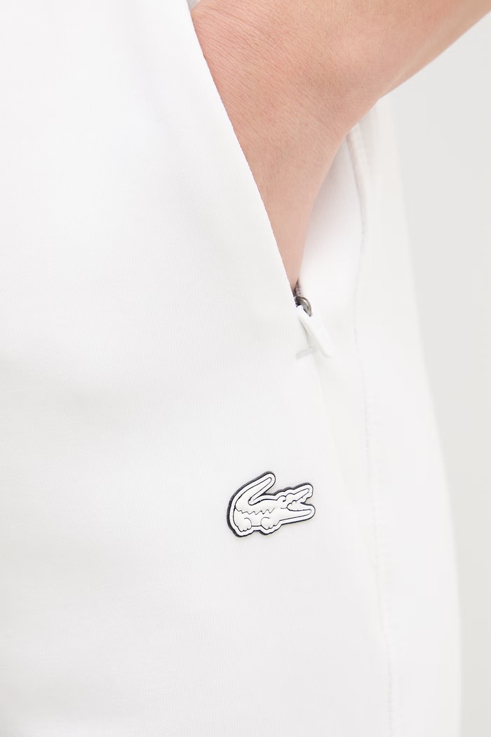 Lacoste παντελόνι επίσημο γυναικείο με βαμβάκι μπεζ XF0343