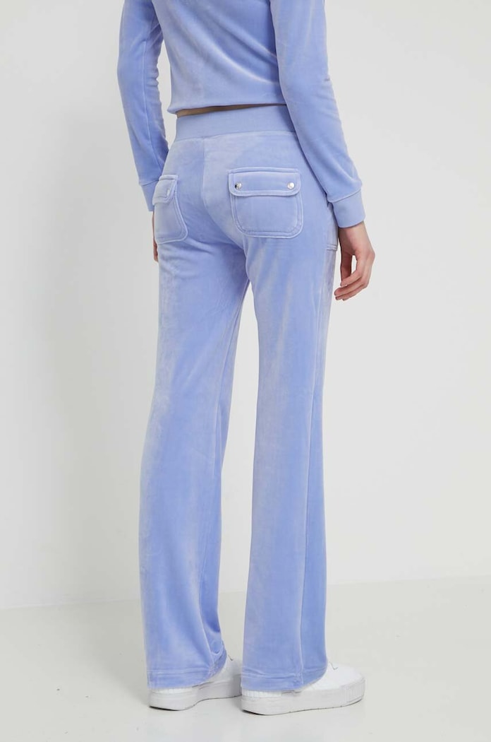 Odzież Juicy Couture spodnie dresowe welurowe JCAP180.609 niebieski
