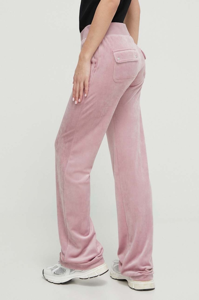 Odzież Juicy Couture spodnie dresowe welurowe JCAP180.243 różowy