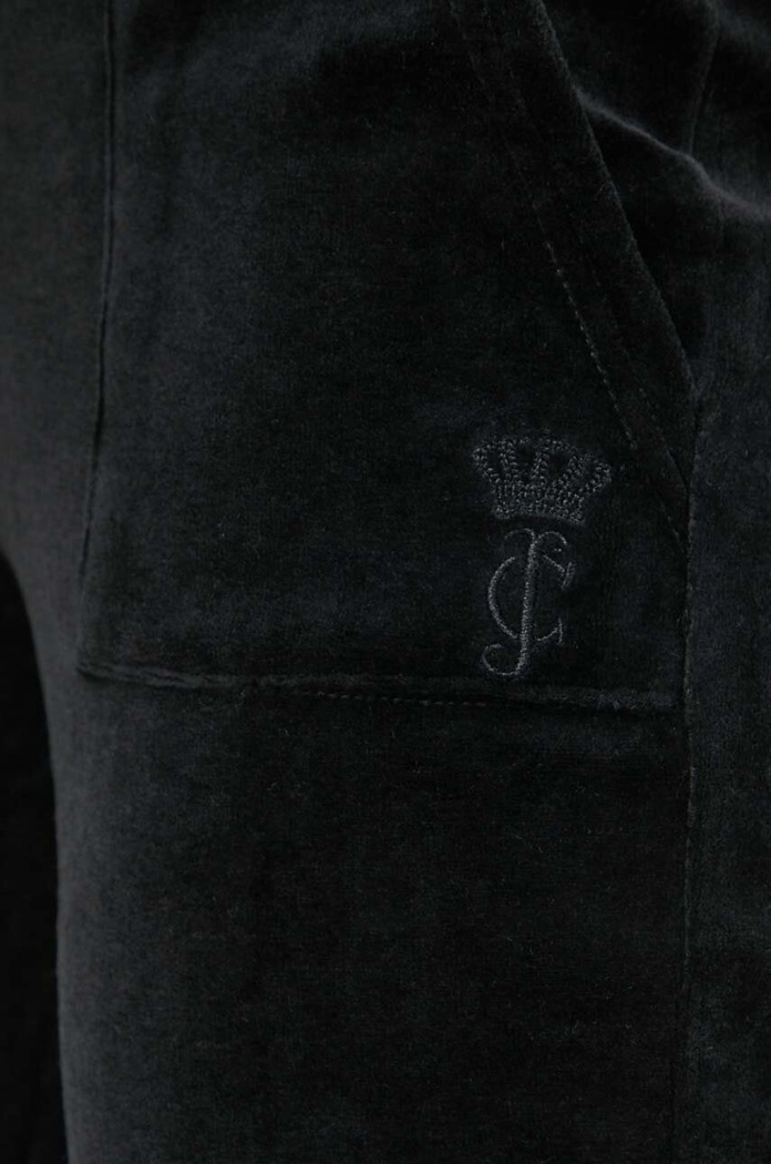 Juicy Couture spodnie dresowe welurowe czarny JCSEBJ008.101