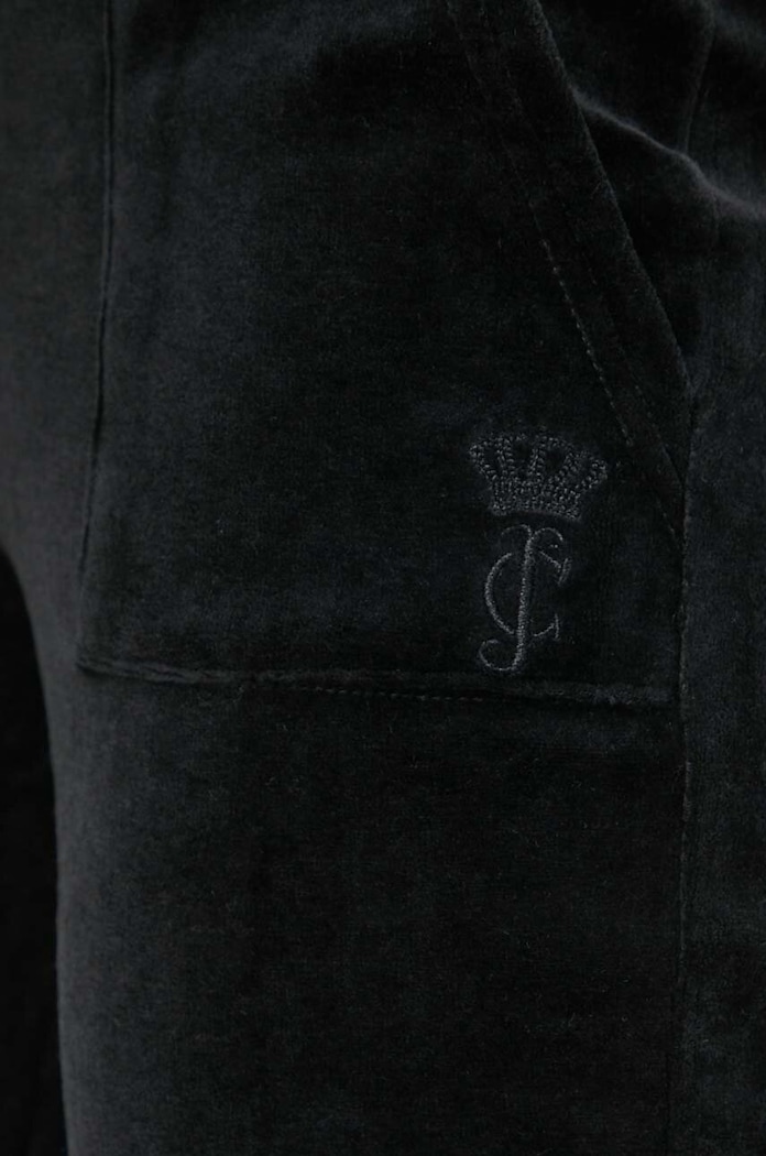 Juicy Couture spodnie dresowe welurowe czarny JCSEBJ008.101