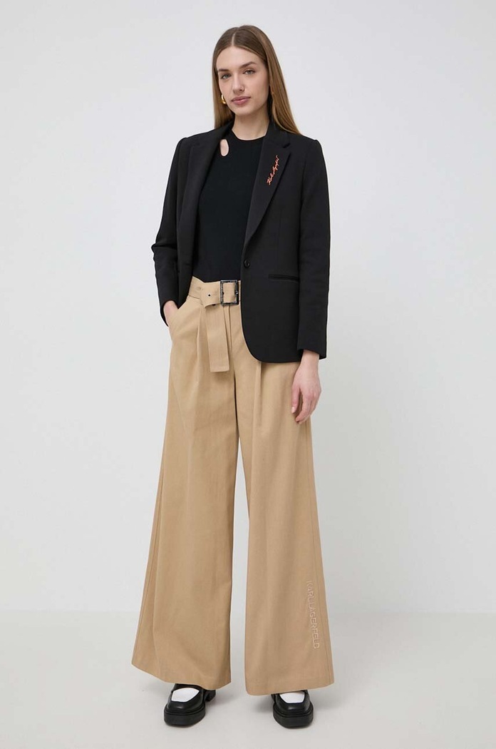 Kalhoty Karl Lagerfeld 241W1002 béžová SS24