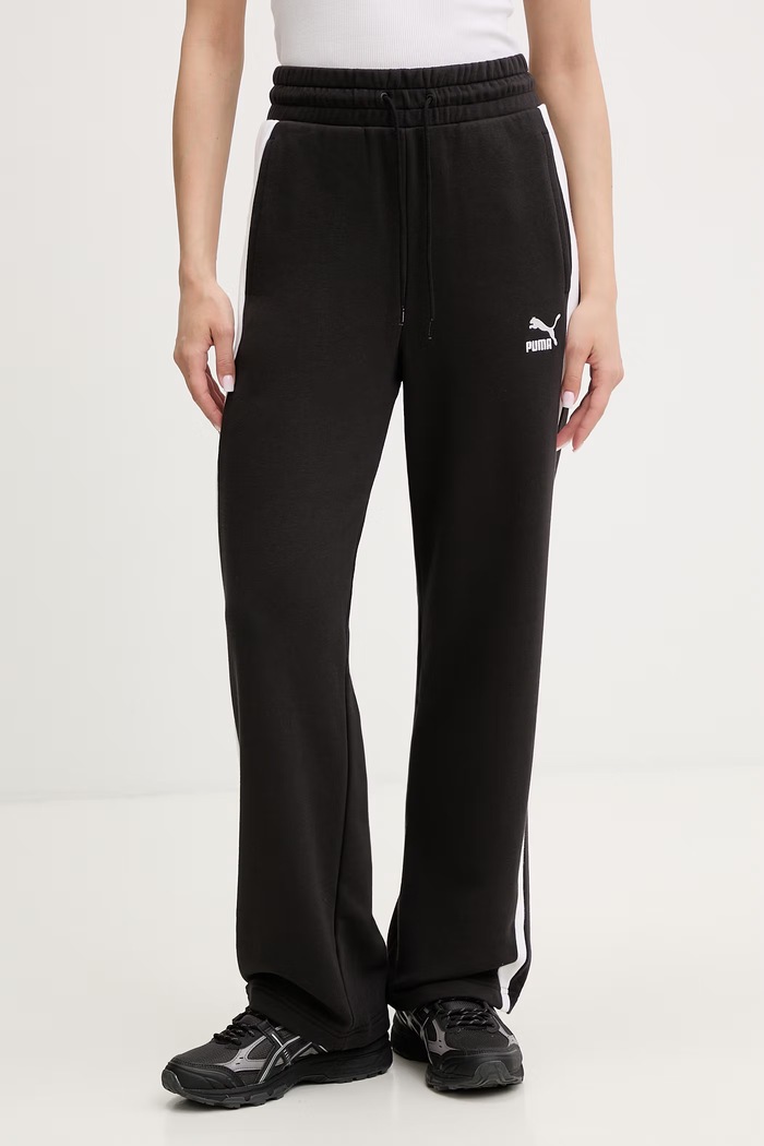 Puma pantaloni de trening femei ICONIC T7 tricotaj negru 625411