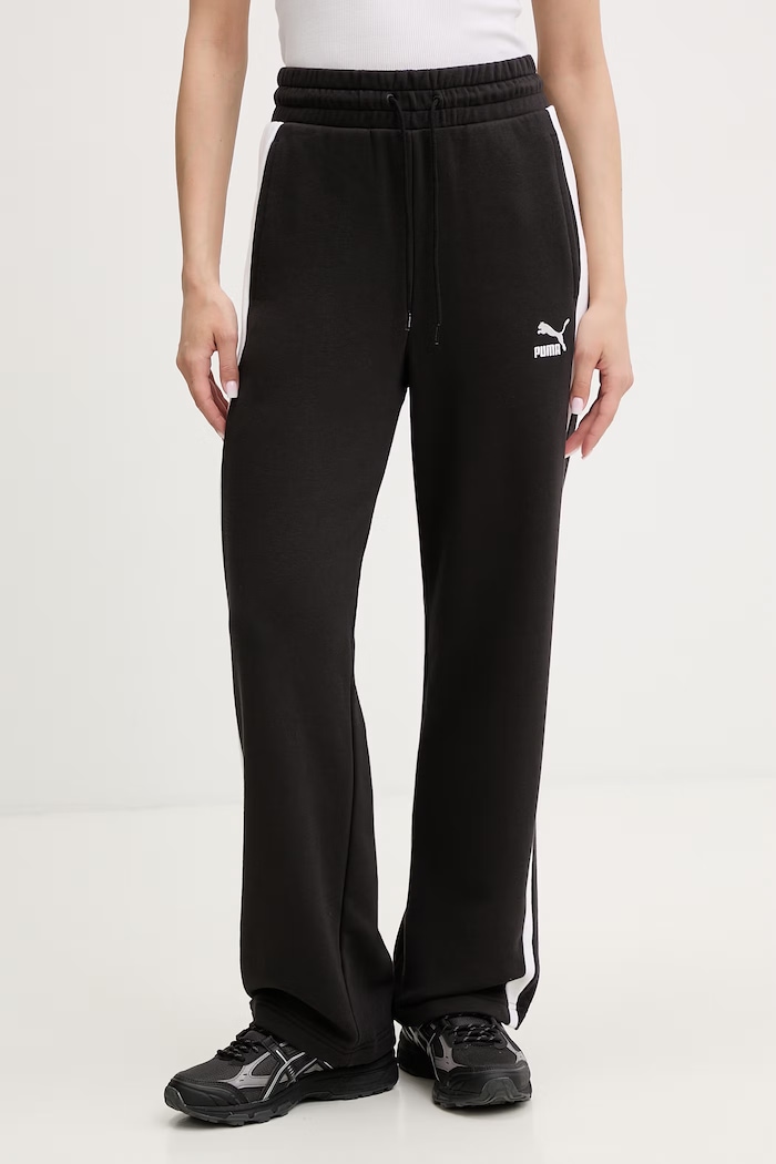 Puma pantaloni de trening femei ICONIC T7 tricotaj negru 625411