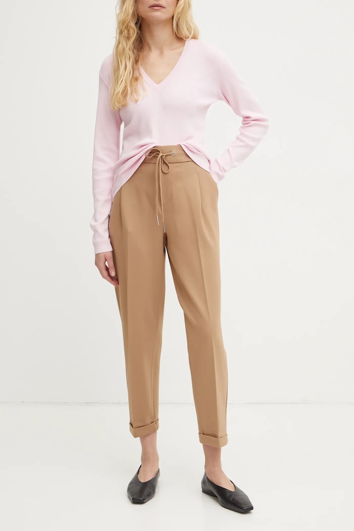 United Colors of Benetton spodnie z elastanem brązowy 4DI4DF00J