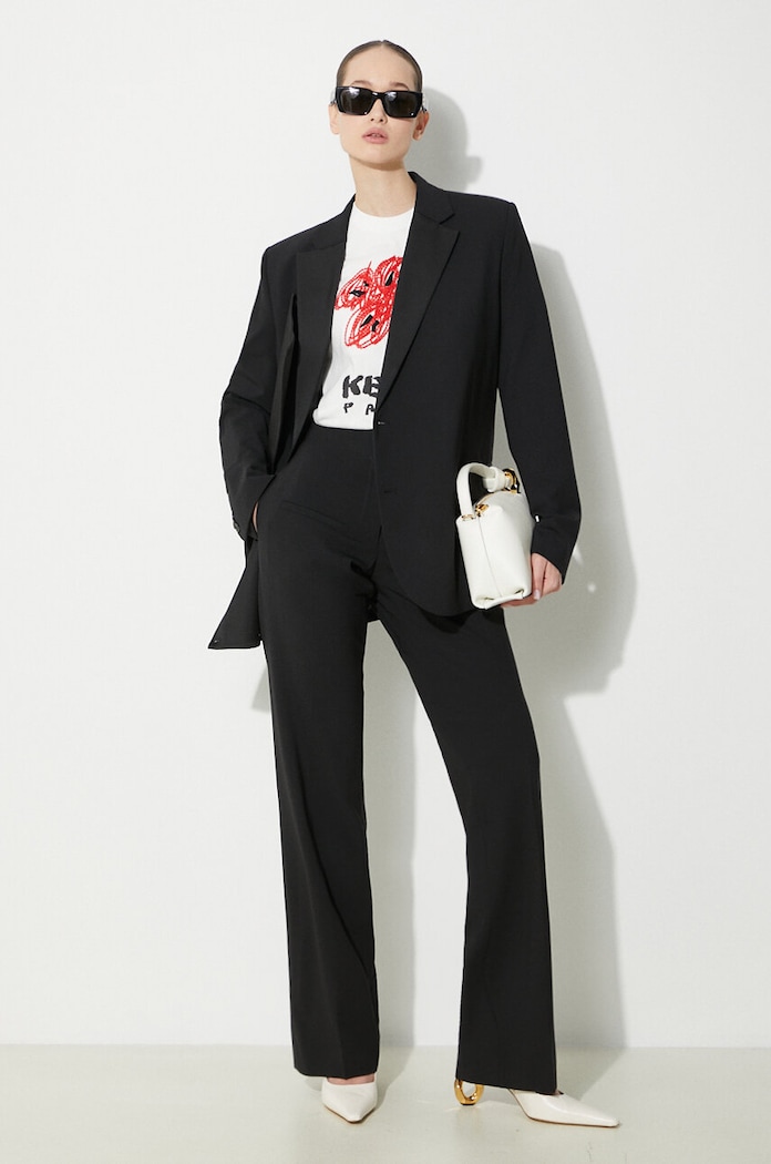 Vlněné kalhoty JW Anderson Front Pocket Straight Trousers TR0332.PG1321.999 černá SS24