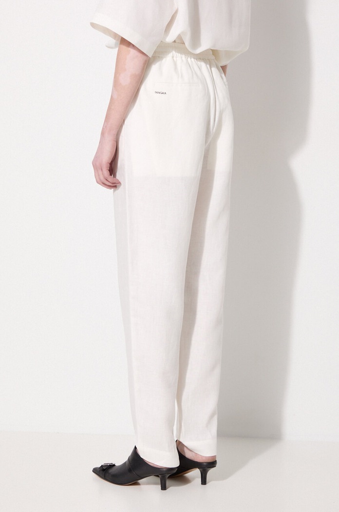 Oblečenie Ľanové nohavice Pangaia DNA Linen Trousers 10001914 biela
