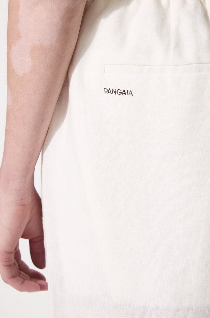 Ľanové nohavice Pangaia DNA Linen Trousers 10001914 biela