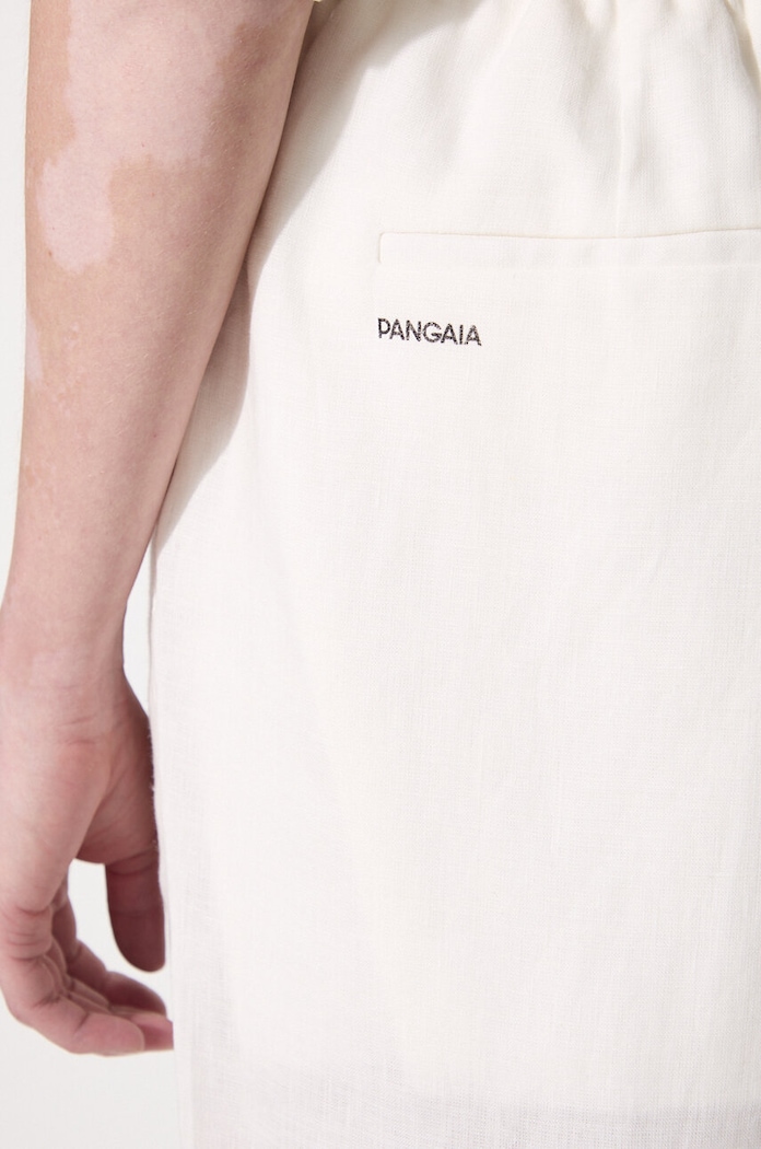 Ľanové nohavice Pangaia DNA Linen Trousers 10001914 biela