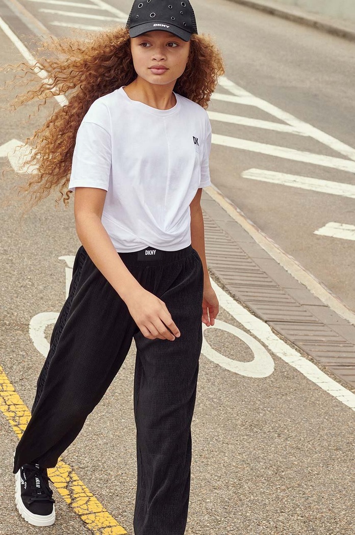 Detské nohavice Dkny D60064.114.150 čierna